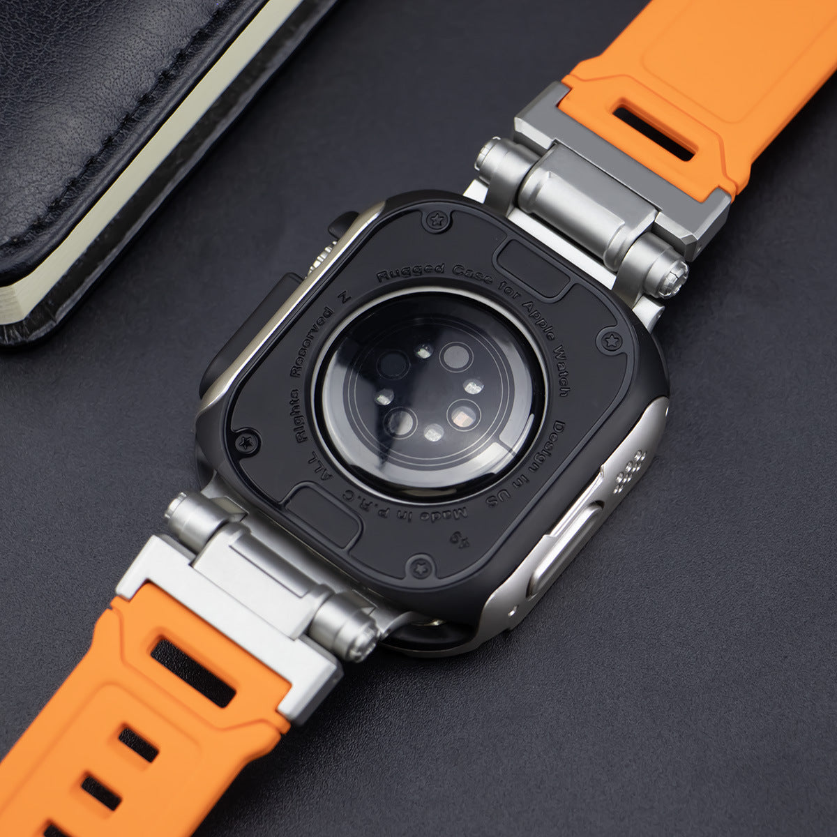 RavenTac Cinturino in Gomma Fluoro con Custodia 2-in-1 TPU PC per Apple Watch