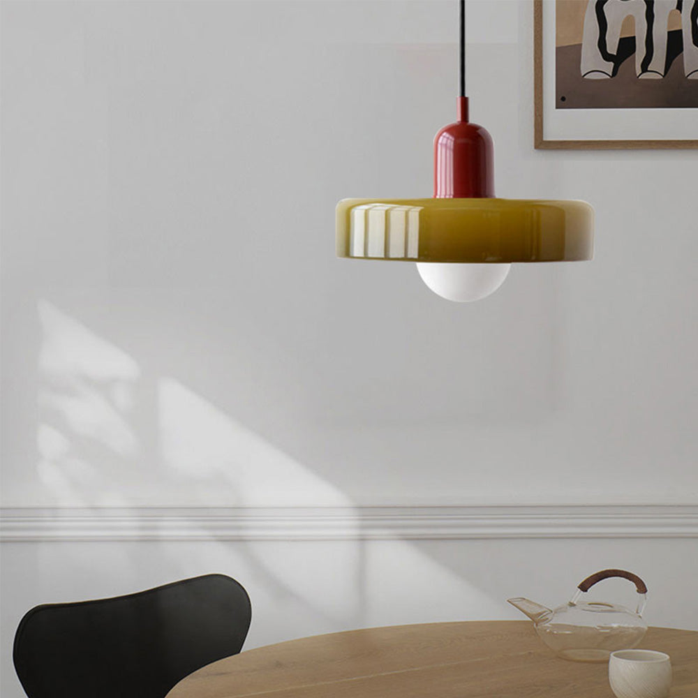 Liora Bauhaus Lampadario in Vetro con Regolazione dell'Altezza