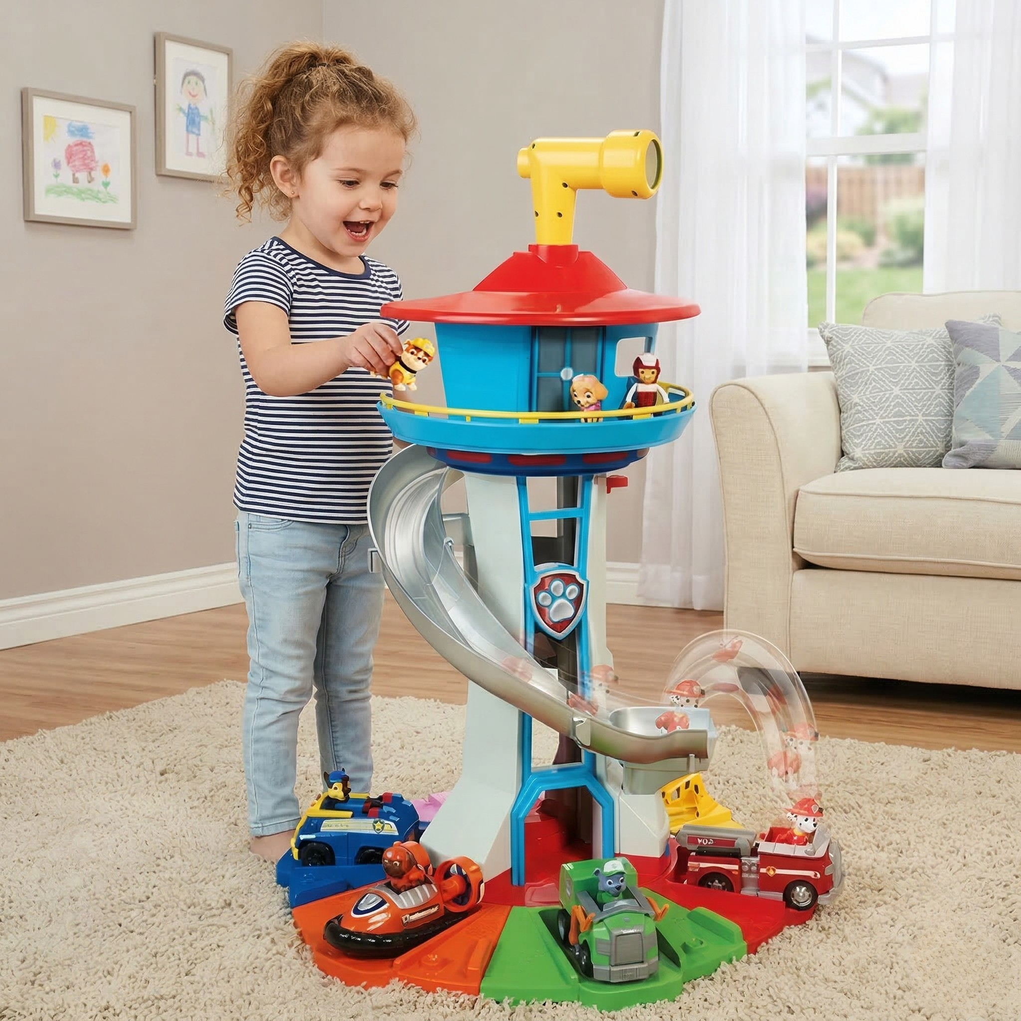 Paw Patrol Set Di Gioco Per Bambini Con Torre E Veicoli