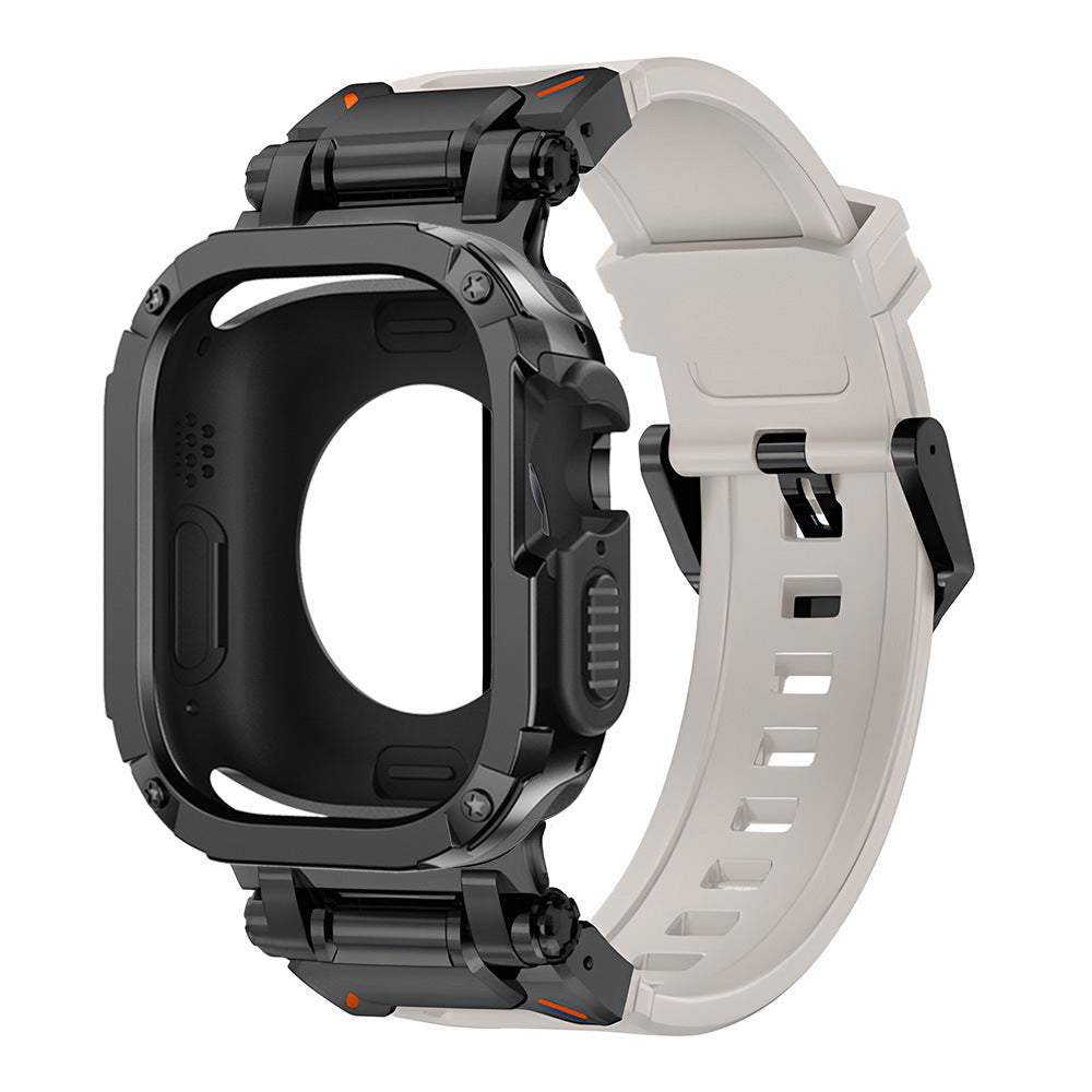 RavenTac Cinturino in Gomma Fluoro con Custodia 2-in-1 TPU PC per Apple Watch