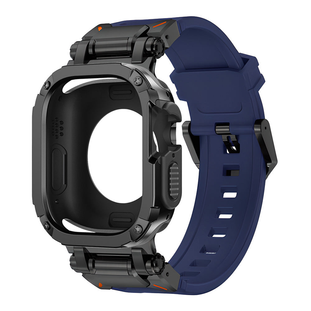 RavenTac Cinturino in Gomma Fluoro con Custodia 2-in-1 TPU PC per Apple Watch