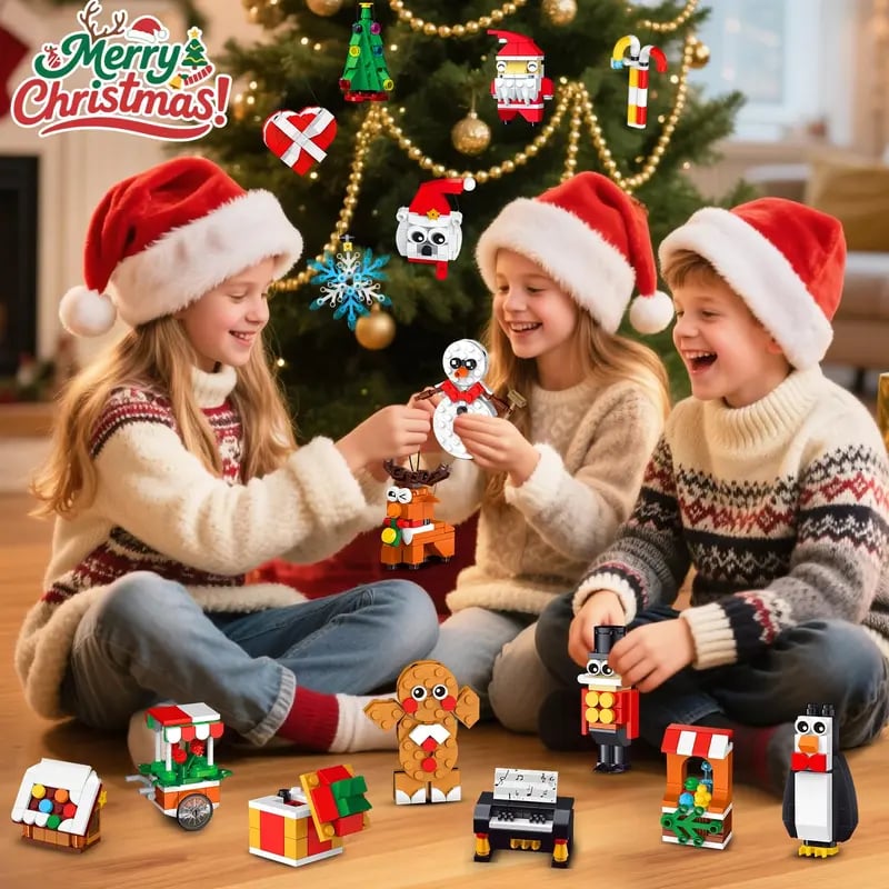 CraftVent | 24 Giorni di Countdown di Natale Ornamenti Set di Costruzione Calendario dell'Avvento