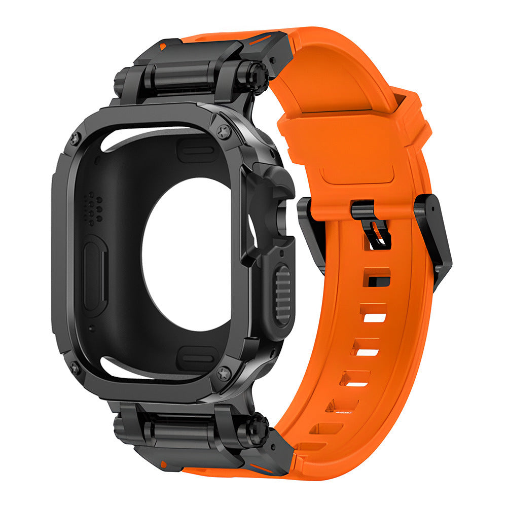 RavenTac Cinturino in Gomma Fluoro con Custodia 2-in-1 TPU PC per Apple Watch