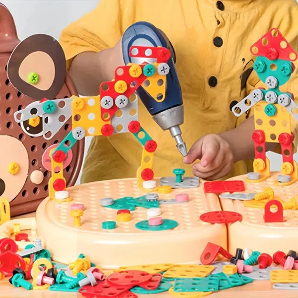 Scatola di Giocattoli Montessori EduDrill™ | Giocattolo educativo creativo con trapano | Sviluppa comprensione tecnica e motricità | SCONTO DEL 50%
