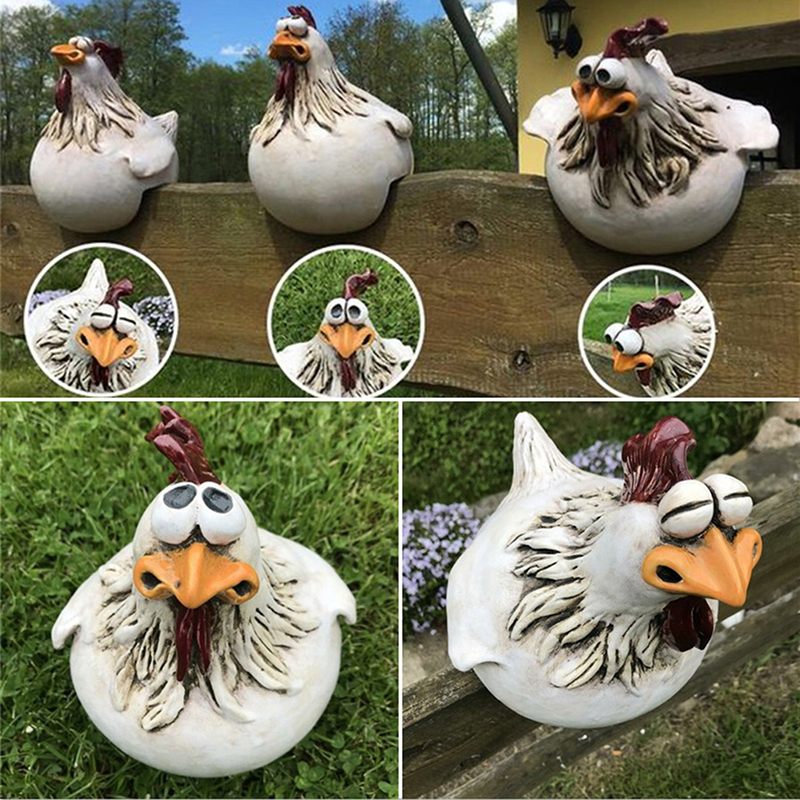 1+1 GRATIS | ChickenDeko - Statue di Galline con Grandi Occhi per il Giardino