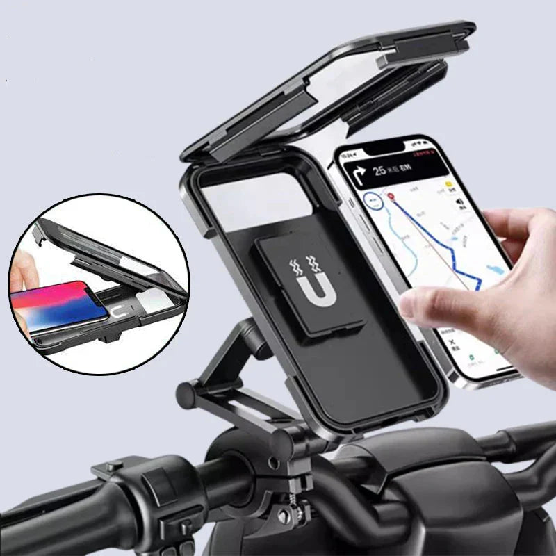 Supporto impermeabile per manubrio della bicicletta con powerbank da 15W