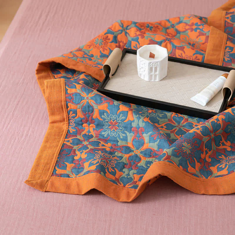 Piumone in Cotone a Sei Strati con Motivo Blu – TerraLoom Coperta Confortevole