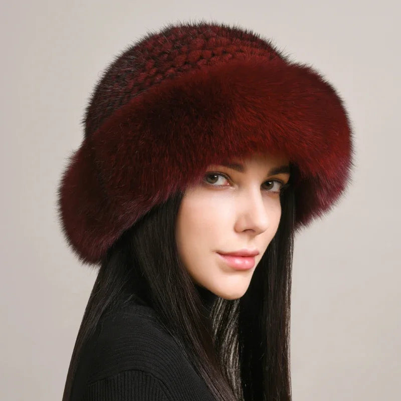Cappello in Pelliccia di Visone Vellara per Calore Invernale e Lusso Quotidiano