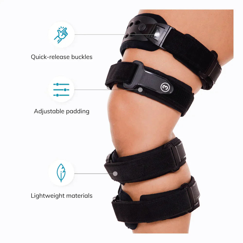 Brehn | Ginocchiera medica OA di scarico | Ortesi per artrosi unicompartimentale | Correzione Varus/Valgus & Controllo ROM | Scarico Mediale & Laterale | Angolo di movimento regolabile