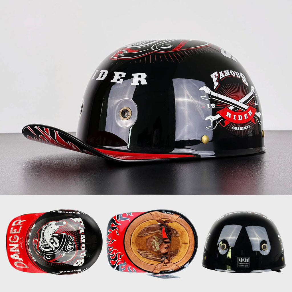 Casco Moto Stile Cappellino da Baseball Certificato DOT ed ECE