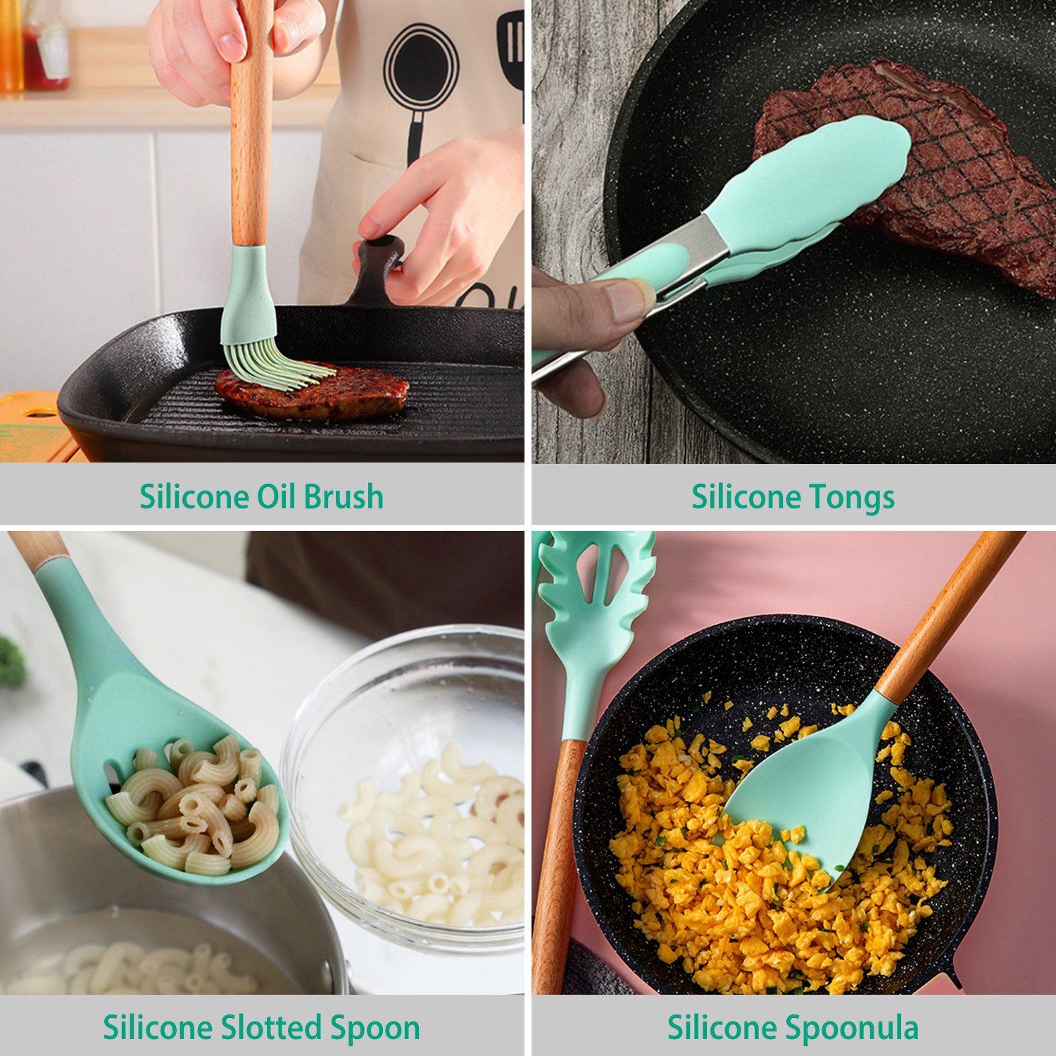 11-Delt: Set di Utensili da Cucina in Silicone