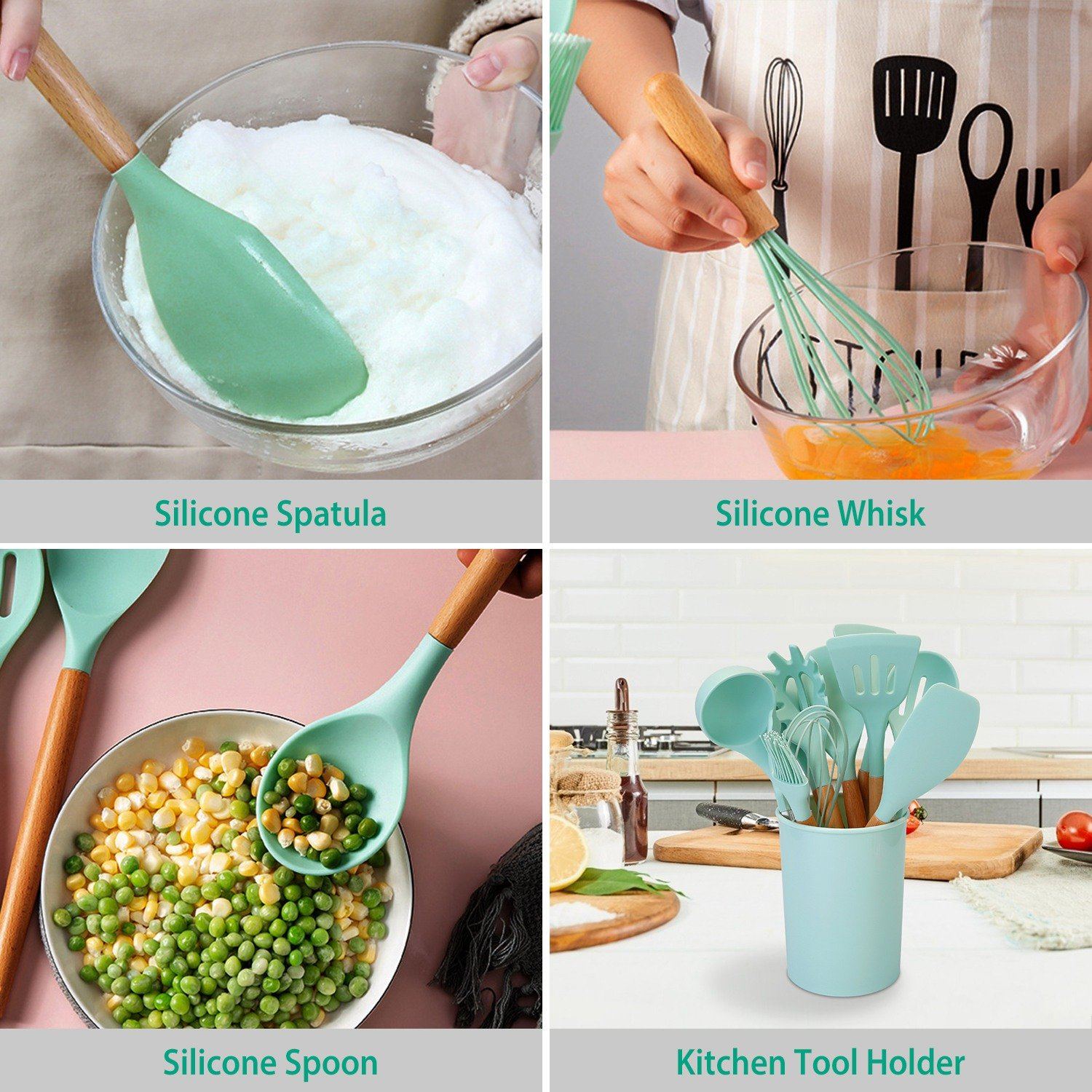 11-Delt: Set di Utensili da Cucina in Silicone