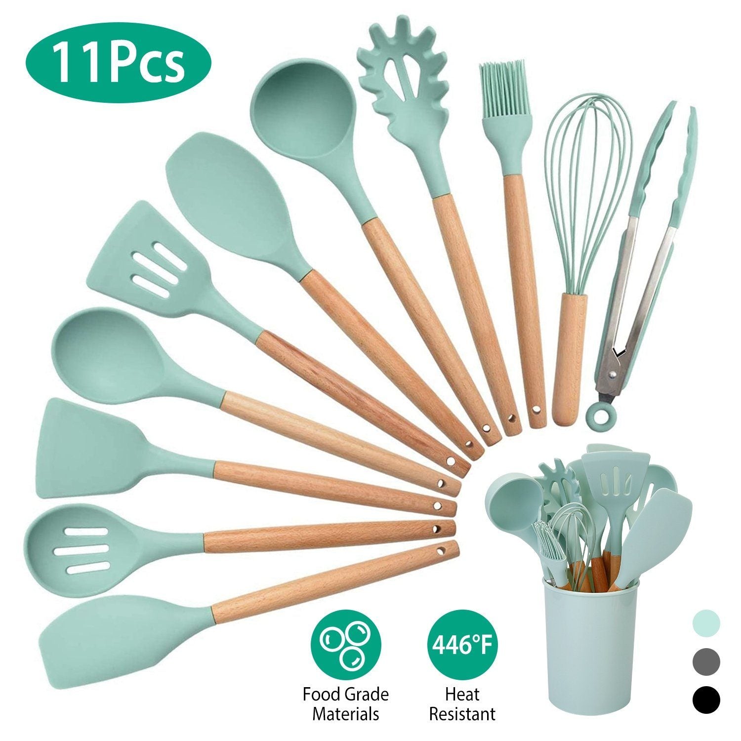11-Delt: Set di Utensili da Cucina in Silicone