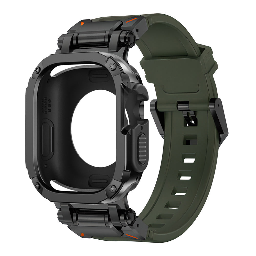 RavenTac Cinturino in Gomma Fluoro con Custodia 2-in-1 TPU PC per Apple Watch