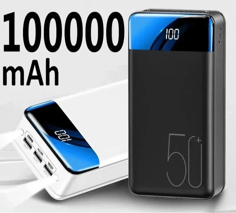 Powerbank da 100.000mAh Ultra Alta Capacità con Super Carica Veloce – Caricatore Portatile per Telefoni, Tablet e Laptop