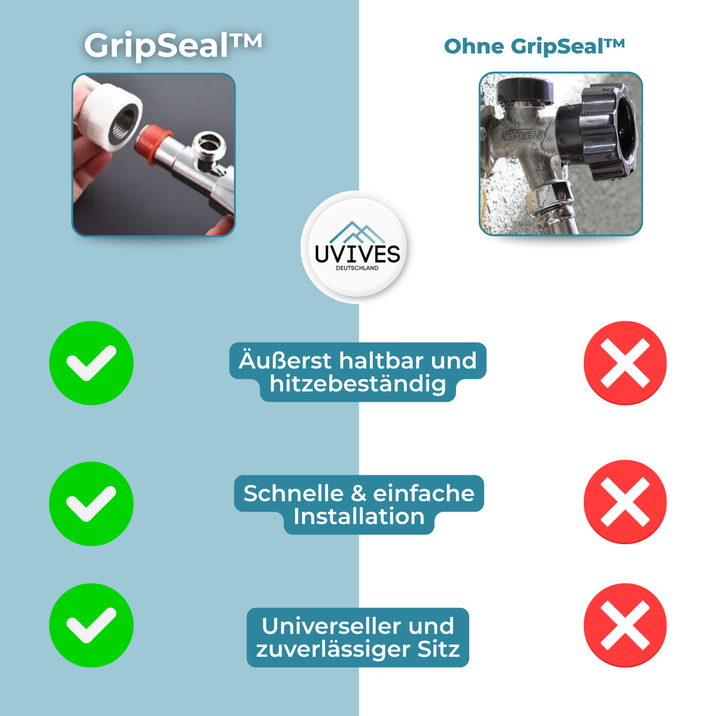 10+10 GRATIS | GripSeal – La guarnizione in silicone universale per ogni filettatura di tubo