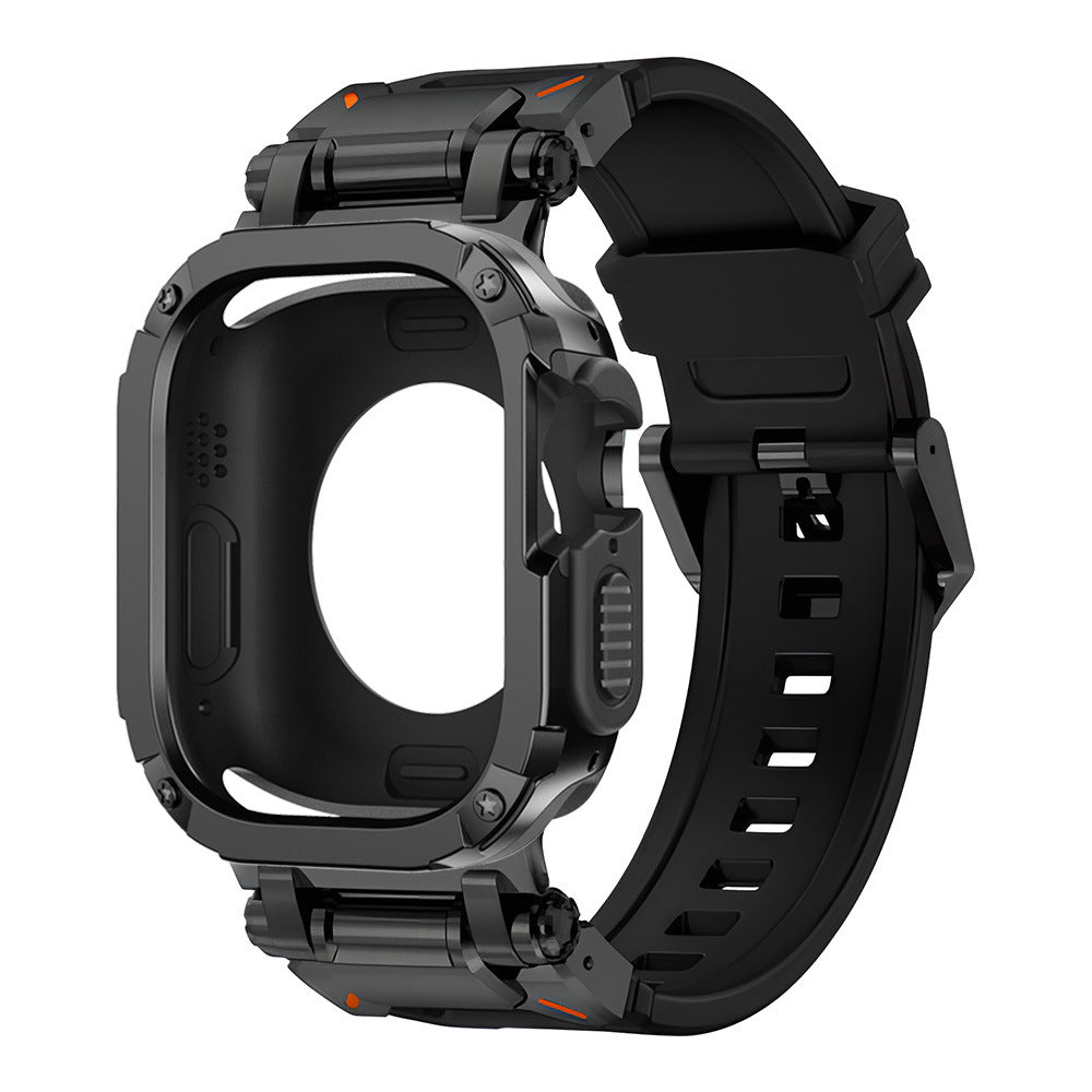 RavenTac Cinturino in Gomma Fluoro con Custodia 2-in-1 TPU PC per Apple Watch