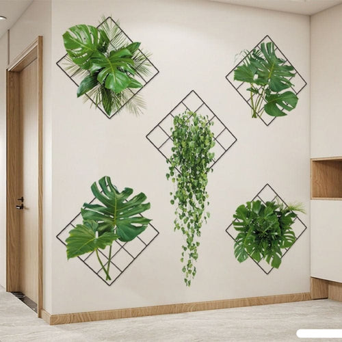 50% SCONTO  |  Adesivi murali 3D piante verdi