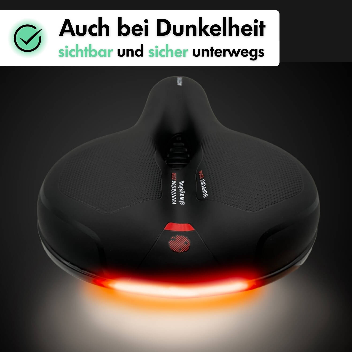 Sandsberg | Sella per Bicicletta CloudComfort Pro | Schiuma Memory che Allevia la Pressione | Nero