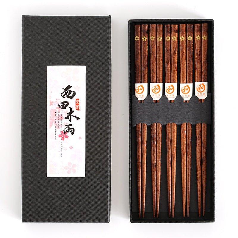 Set di Bacchette in Legno Miyabi con Motivo di Sakura Dorata