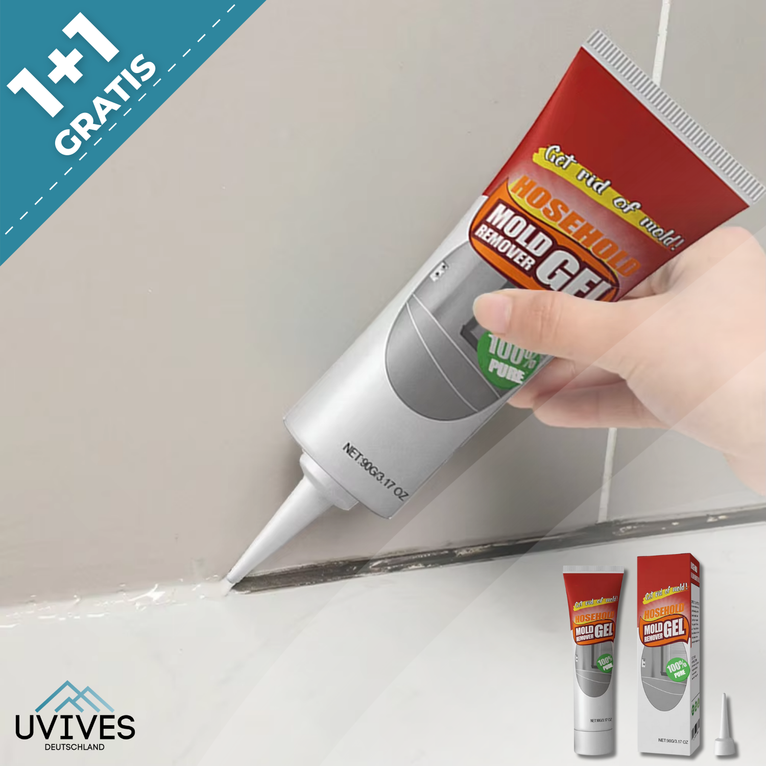 1+1 GRATIS | MoldFix Rimuovi Muffa | Potente & Veloce | Protezione Duratura | Eliminazione Odori