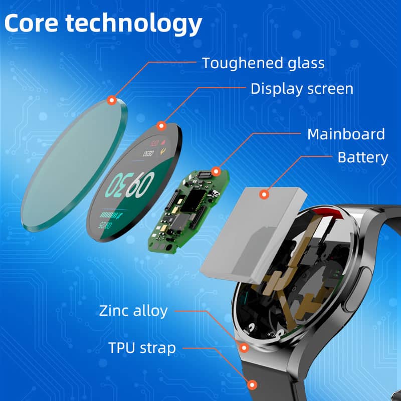 Én-Klikk Glicemia Pressione Sanguigna Ekg/Ekg Hrv Monitoraggio Cardiaco Suga Pro Salute Smartwatch