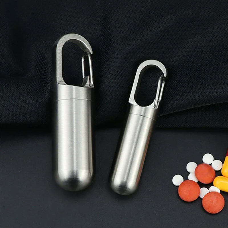 Scatola portatile per farmaci in acciaio inossidabile
