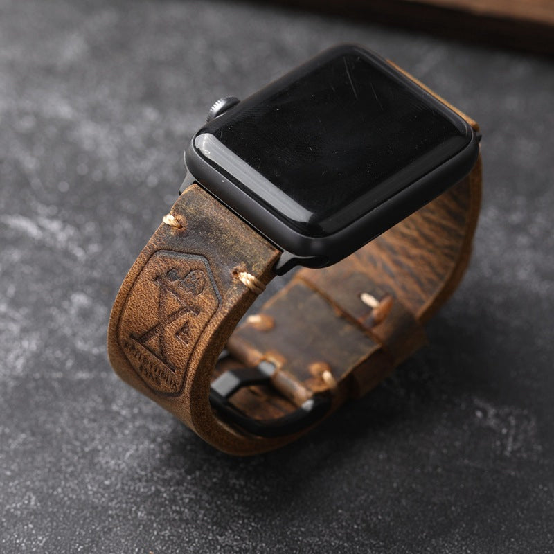 Cinturino Apple Watch in Pelle Vintage Fatto a Mano