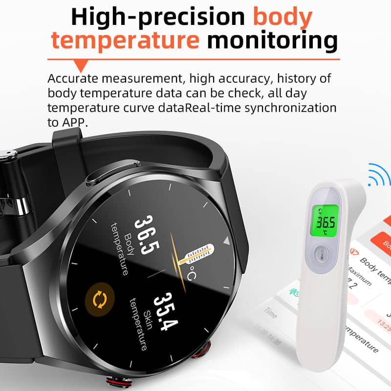 Én-Klikk Glicemia Pressione Sanguigna Ekg/Ekg Hrv Monitoraggio Cardiaco Suga Pro Salute Smartwatch