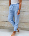 Pantaloni in cotone e lino con vita elastica 🥰Acquista 2 e ricevi la spedizione gratuita