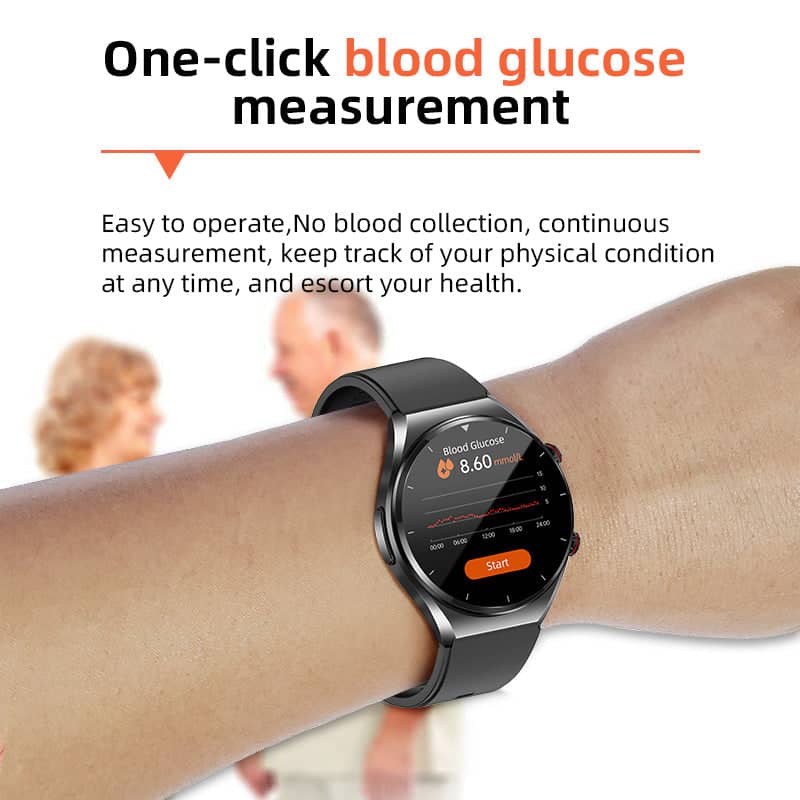 Én-Klikk Glicemia Pressione Sanguigna Ekg/Ekg Hrv Monitoraggio Cardiaco Suga Pro Salute Smartwatch
