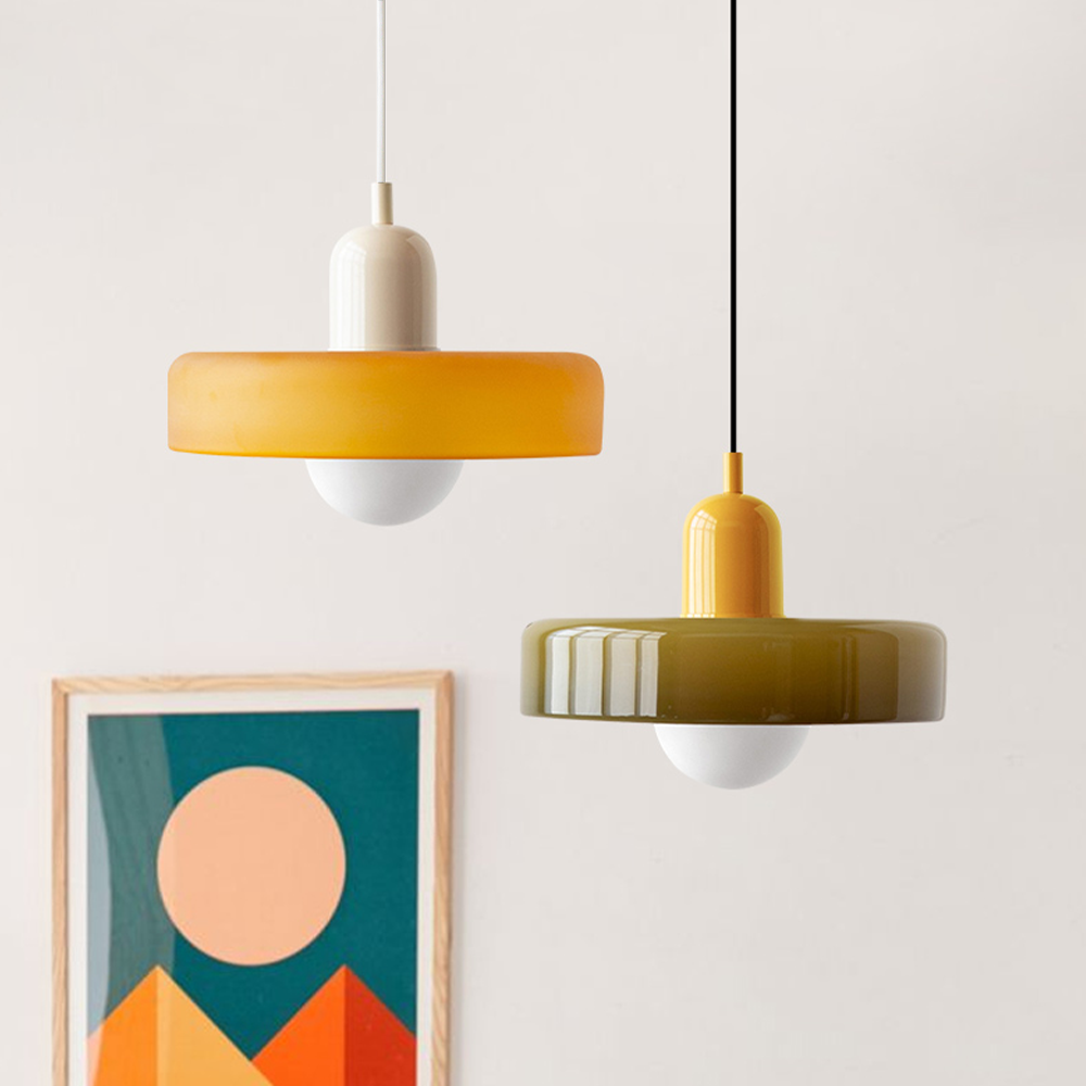 Liora Bauhaus Lampadario in Vetro con Regolazione dell'Altezza