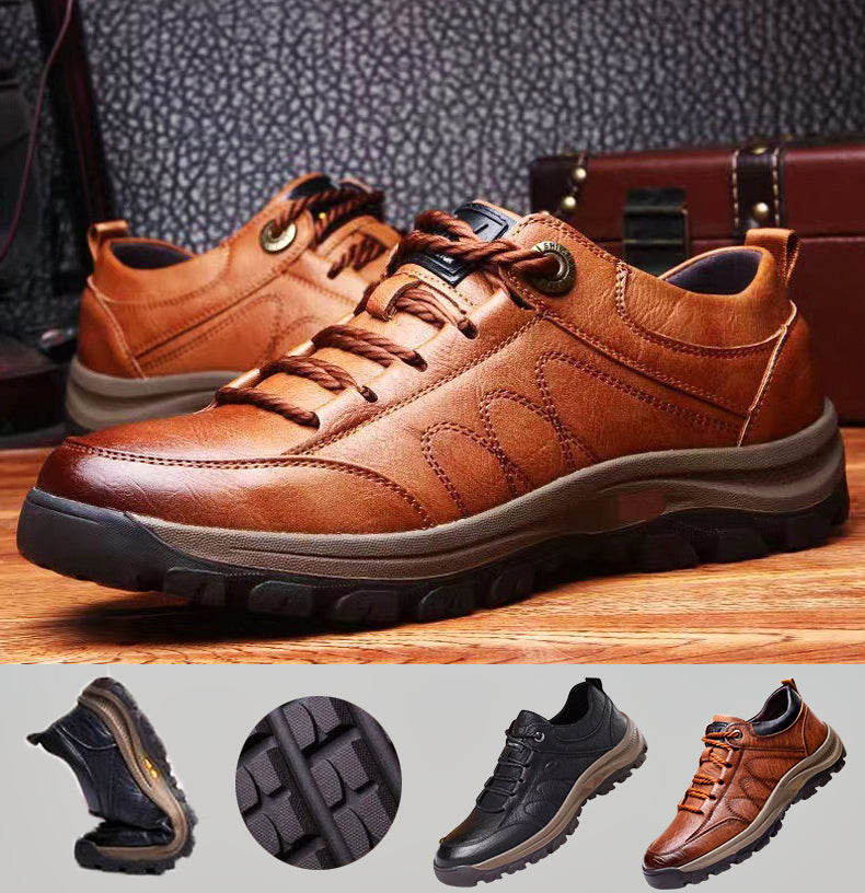 Scarpe casual da uomo cucite a mano in vera pelle
