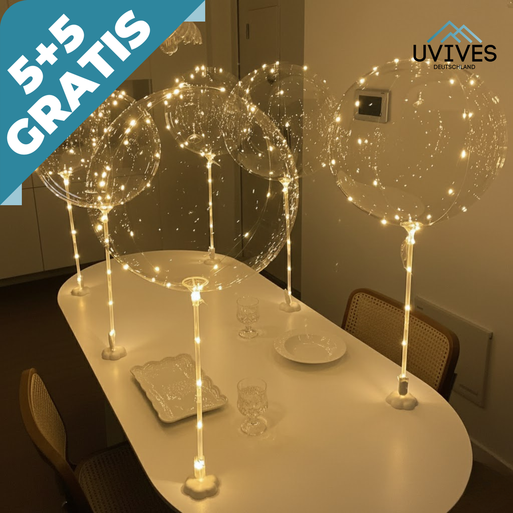 5+5 GRATIS | PartyGlow – Trasforma ogni festa con la calda luce del proiettore a palloncino LED riutilizzabile
