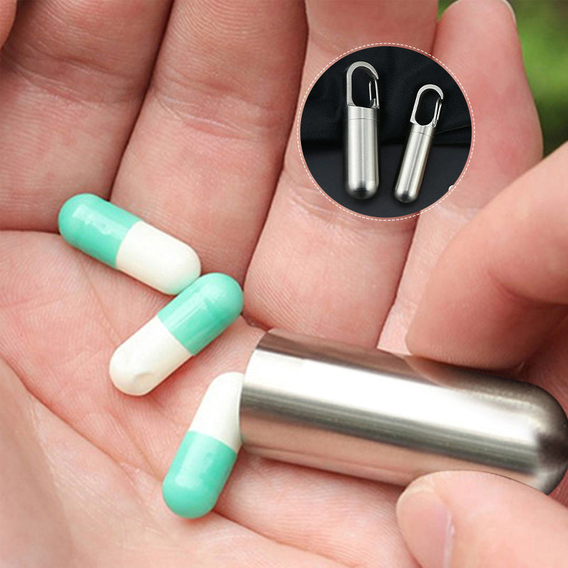 Scatola portatile per farmaci in acciaio inossidabile