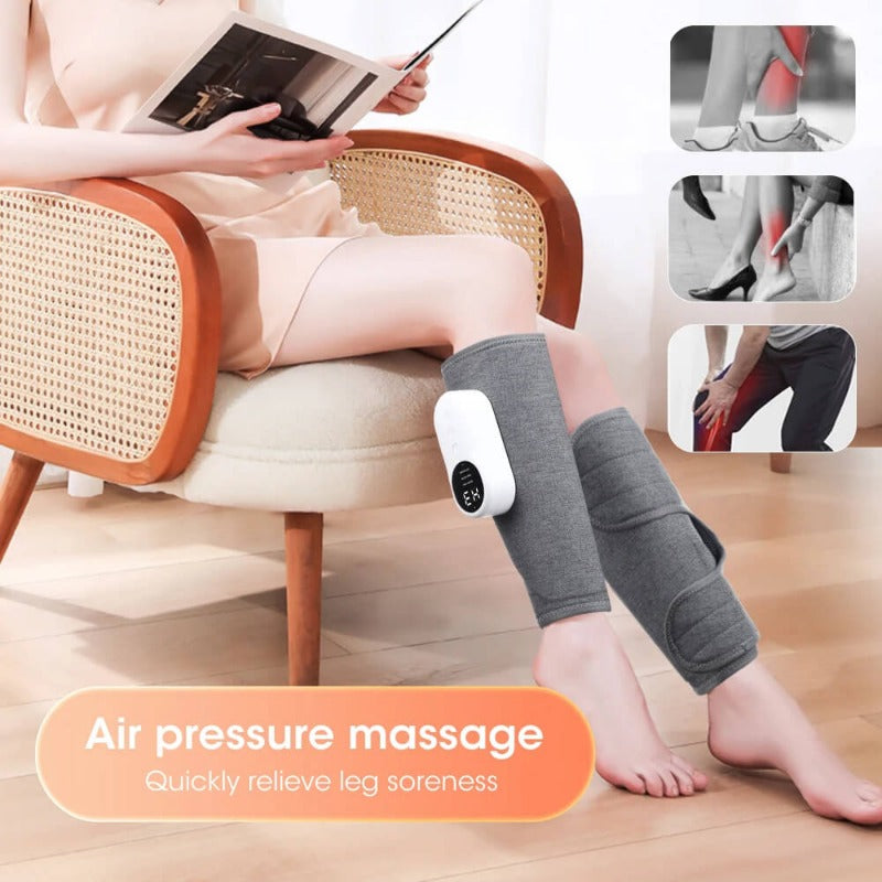 LegRelief Pro | Massaggiatore per Gambe e Polpacci Ricaricabile Senza Fili con Compressione d'Aria