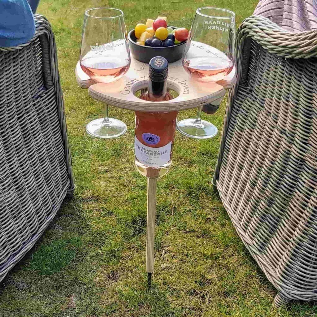 50% di sconto | Vino™ - Tavolo da picnic pieghevole con portabottiglie [Ultimo giorno di sconto]