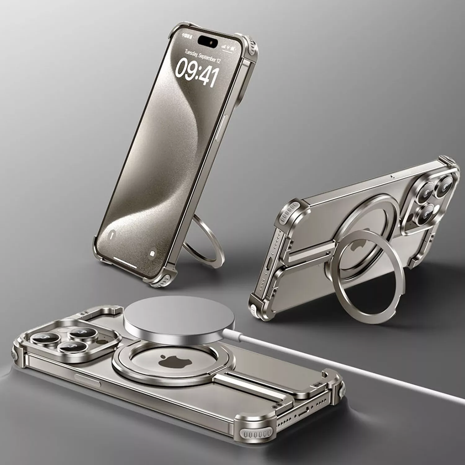 Aurex Custodia MagSafe in Titanio Senza Bordo per iPhone Ultra Slim