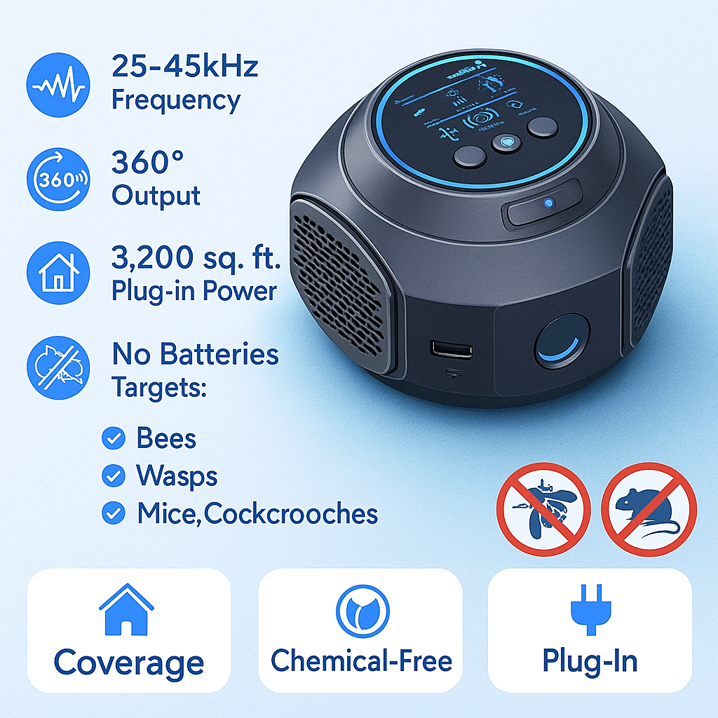 Repellente Ultrasonico Breevo per Api e Vespe con Copertura Completa