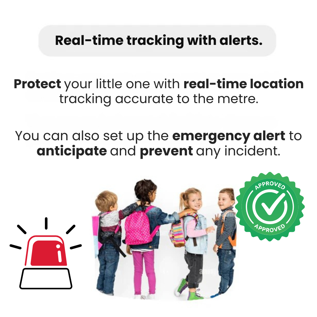 KidiSafe Localizzatore GPS per Bambini con Posizione in Tempo Reale e SOS Impermeabile