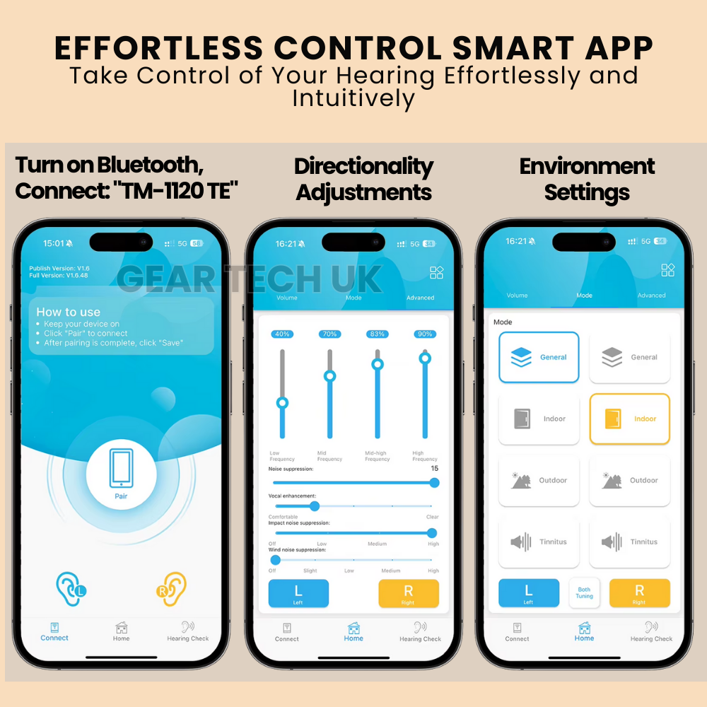 Apparecchi acustici OTC con controllo tramite app Bluetooth per il Regno Unito