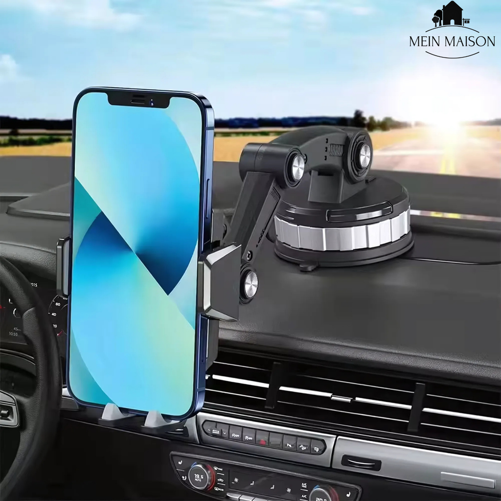 Supporto per telefono auto GripTech | Forte adesione del ventosa | Rotazione 360° | Uso con una mano