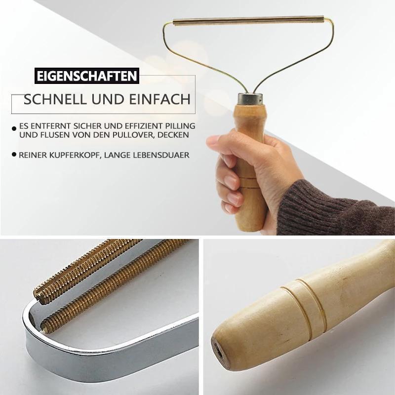 Brehn | Rimuovi Pelucchi Manuale | Testa di Precisione in Rame | Manico in Legno Massello | Rasoio Tessile senza Batteria per Cashmere, Lana e Mobili Imbottiti | Estrattore di Pilling