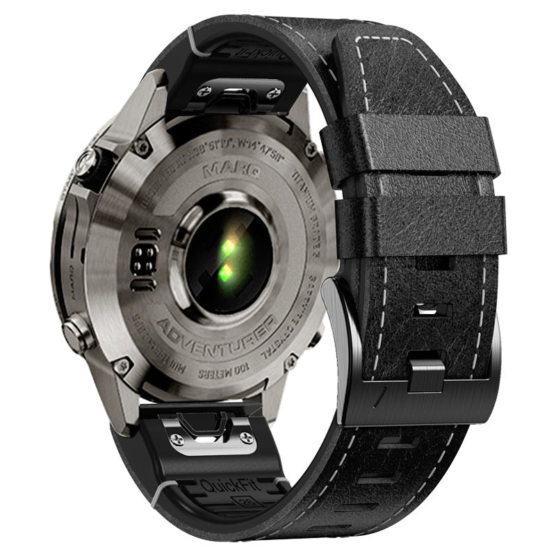 Cinturino ibrido in pelle e TPU Arion per Garmin Fenix 8, 7X, 6X Pro