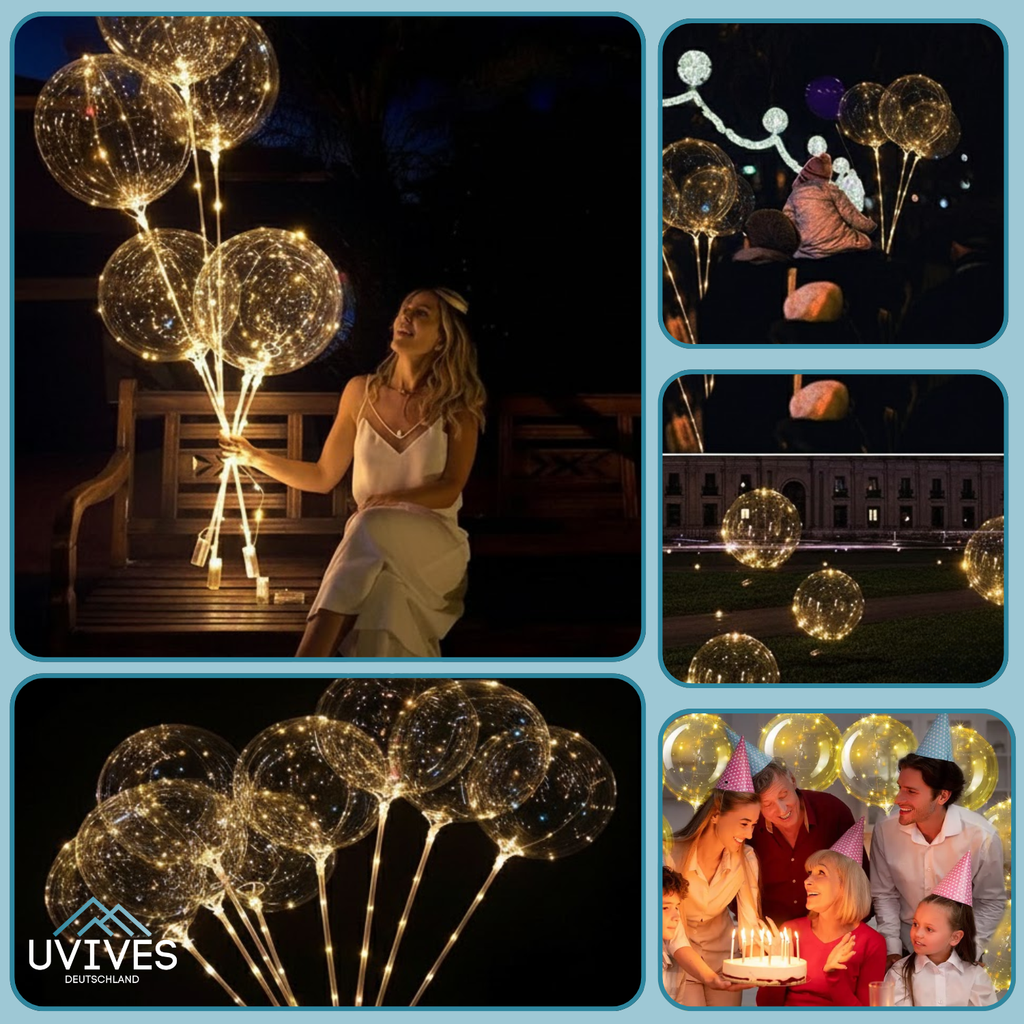 5+5 GRATIS | PartyGlow – Trasforma ogni festa con la calda luce del proiettore a palloncino LED riutilizzabile