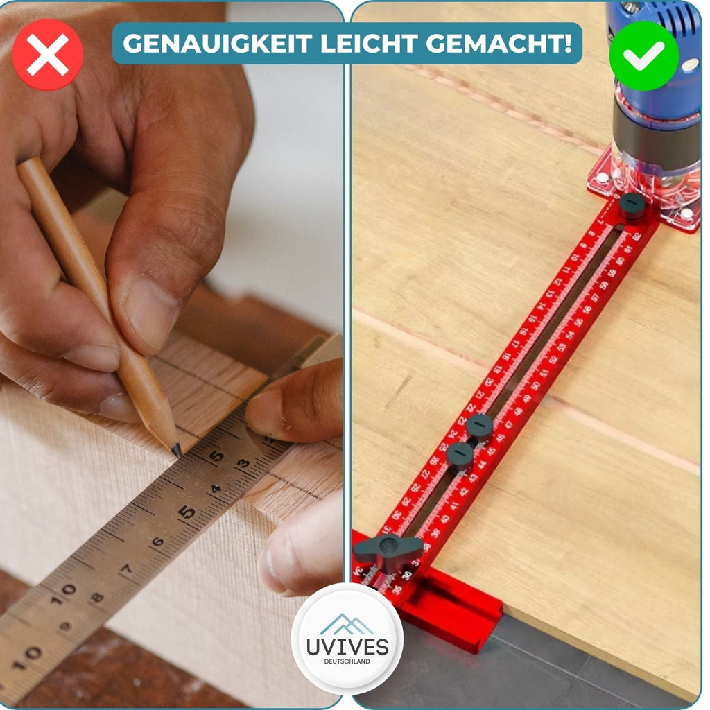 ExactMill Maschera di Fresatura | Lavorazione del Legno Precisa | Lega di Alluminio | Per Professionisti e Fai-da-te