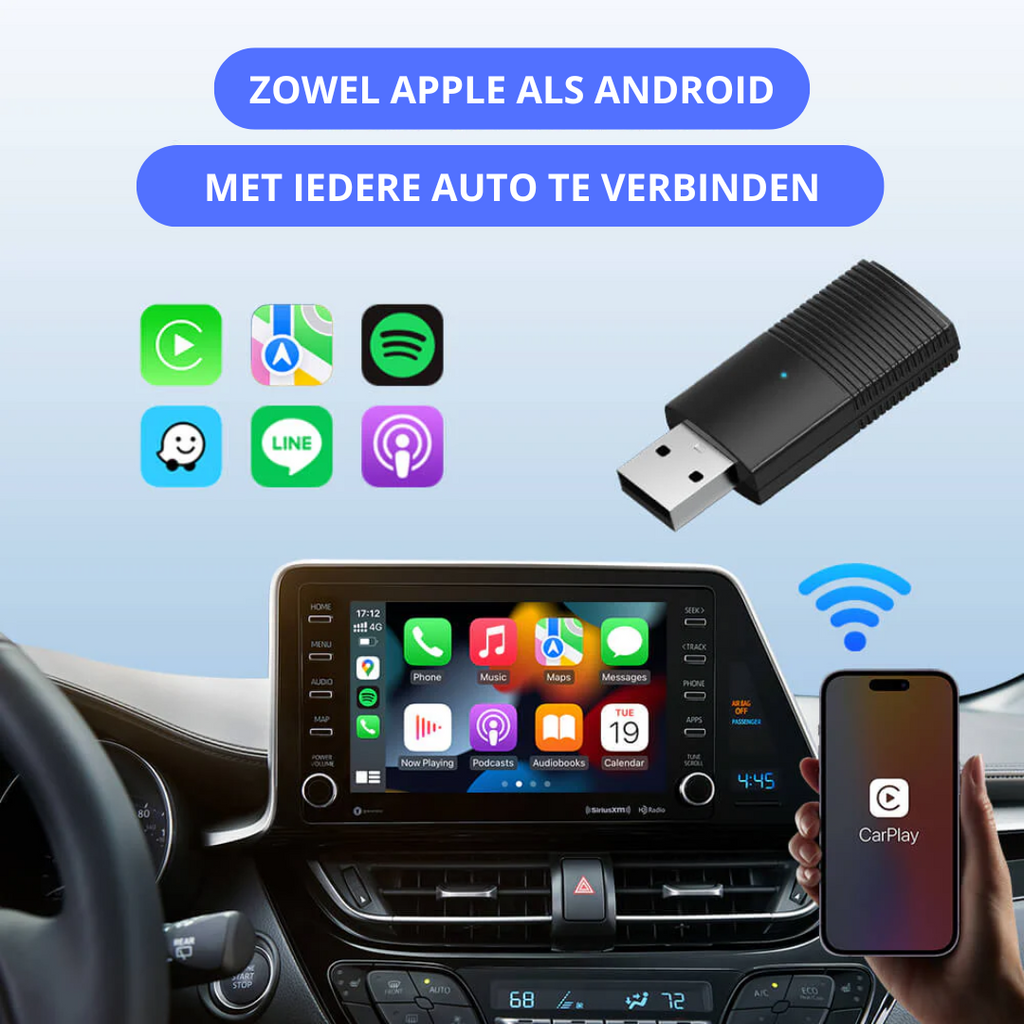 Apple/Android Carplay| Sperimenta Carplay wireless nella tua auto | Connessione diretta con BT