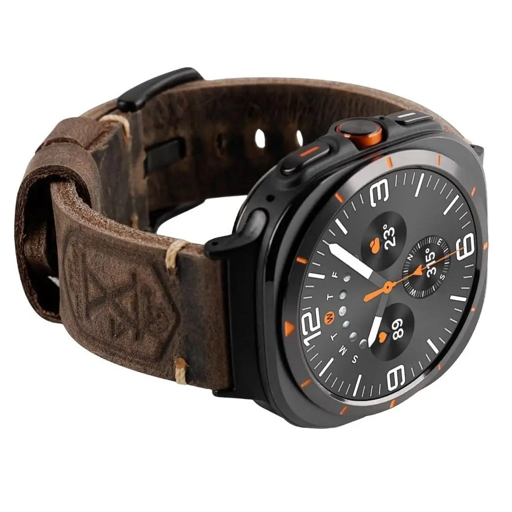 Bracciale in Pelle Ardentora con Aspetto Vintage per Samsung Watch Ultra