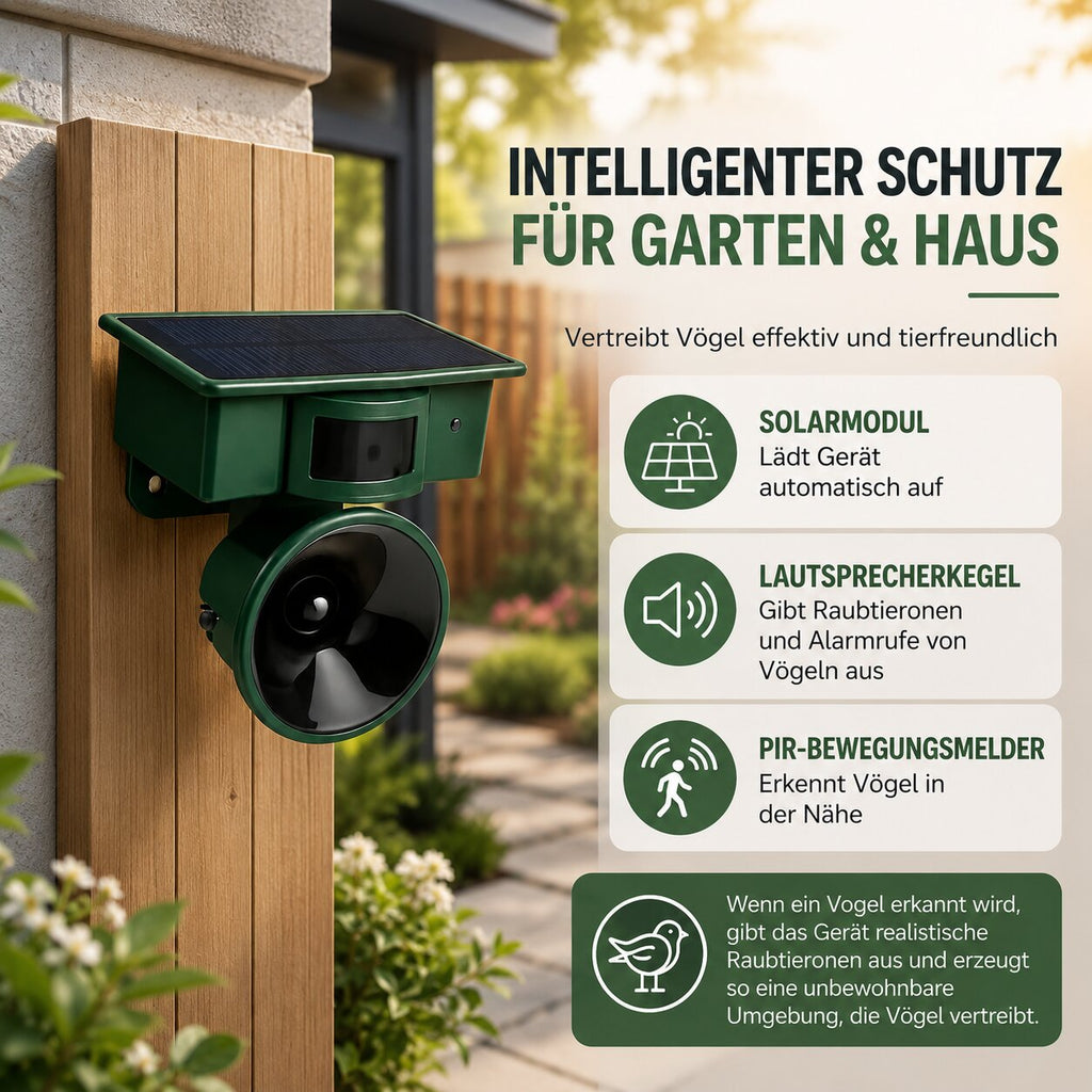 Allontanare i piccioni da balcone e giardino | Dispositivo di difesa degli uccelli | VogelBlock