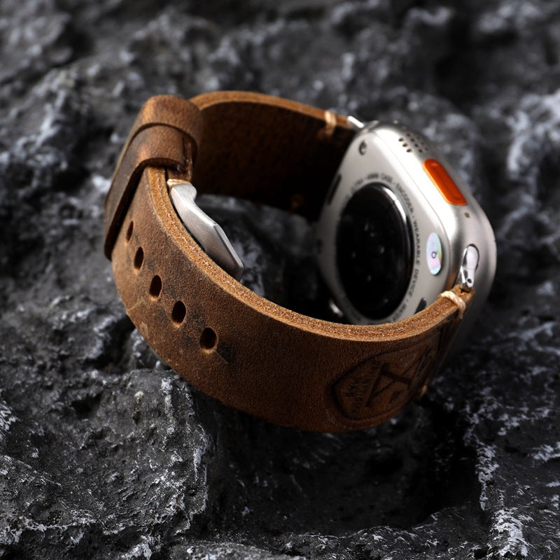 Cinturino Apple Watch in Pelle Vintage Fatto a Mano
